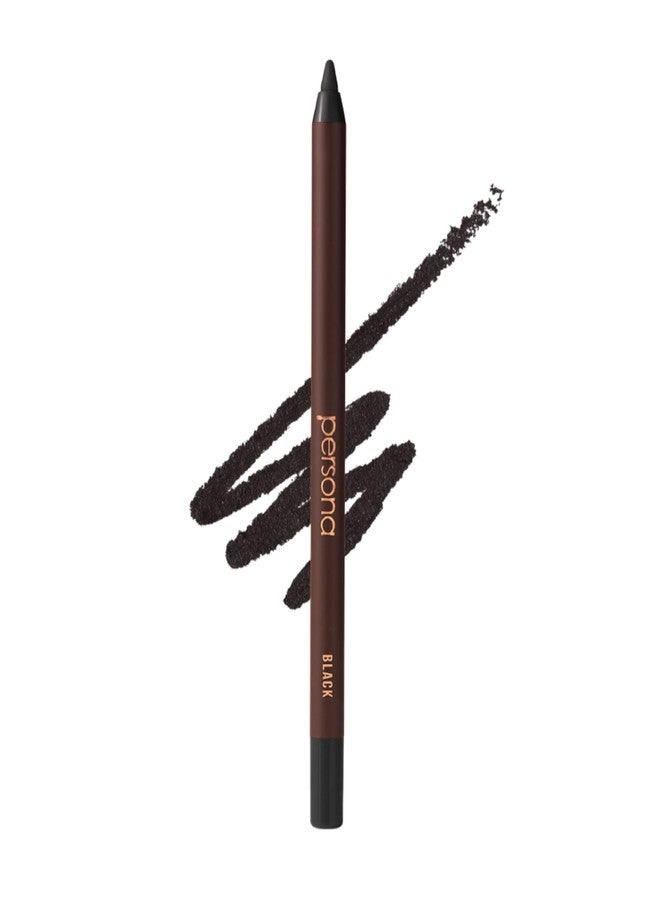 PERSONA 24HR Waterproof Eyeliner | Creamy, Smudgeable Pencil for Lash Line & Waterline | All-Day to All-Night Wear | Vegan, Cruelty-Free, Paraben-Free | Made in USA, Black - Image 1